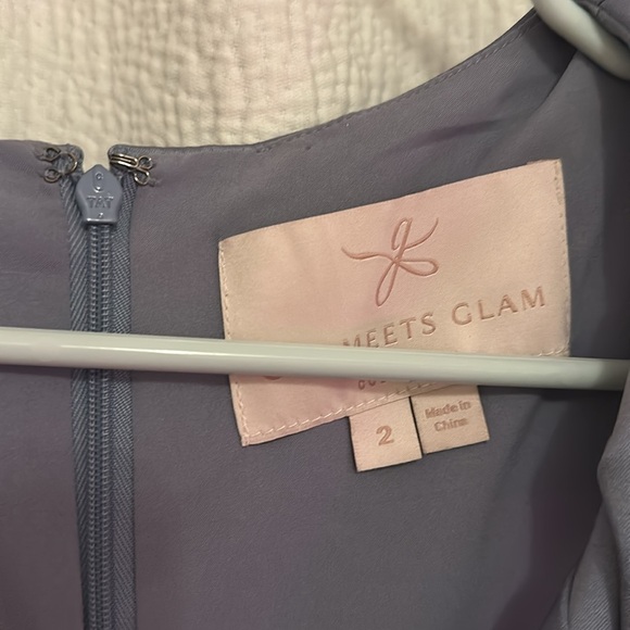 Gal Meets Glam Marion Twist V-Neck Satin Dress - Picture 9 of 10